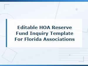 Florida Hoa Reserve Fund Inquiry Template